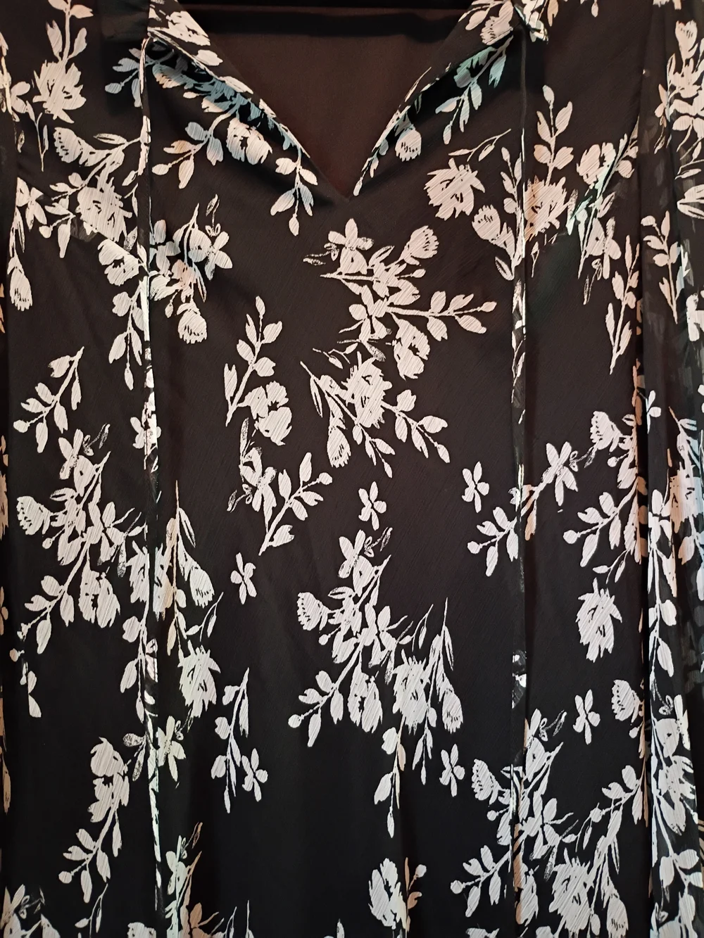 Calvin Klein Black Maxi Dress with Light Blue Floral Print - Picture 3 of 13